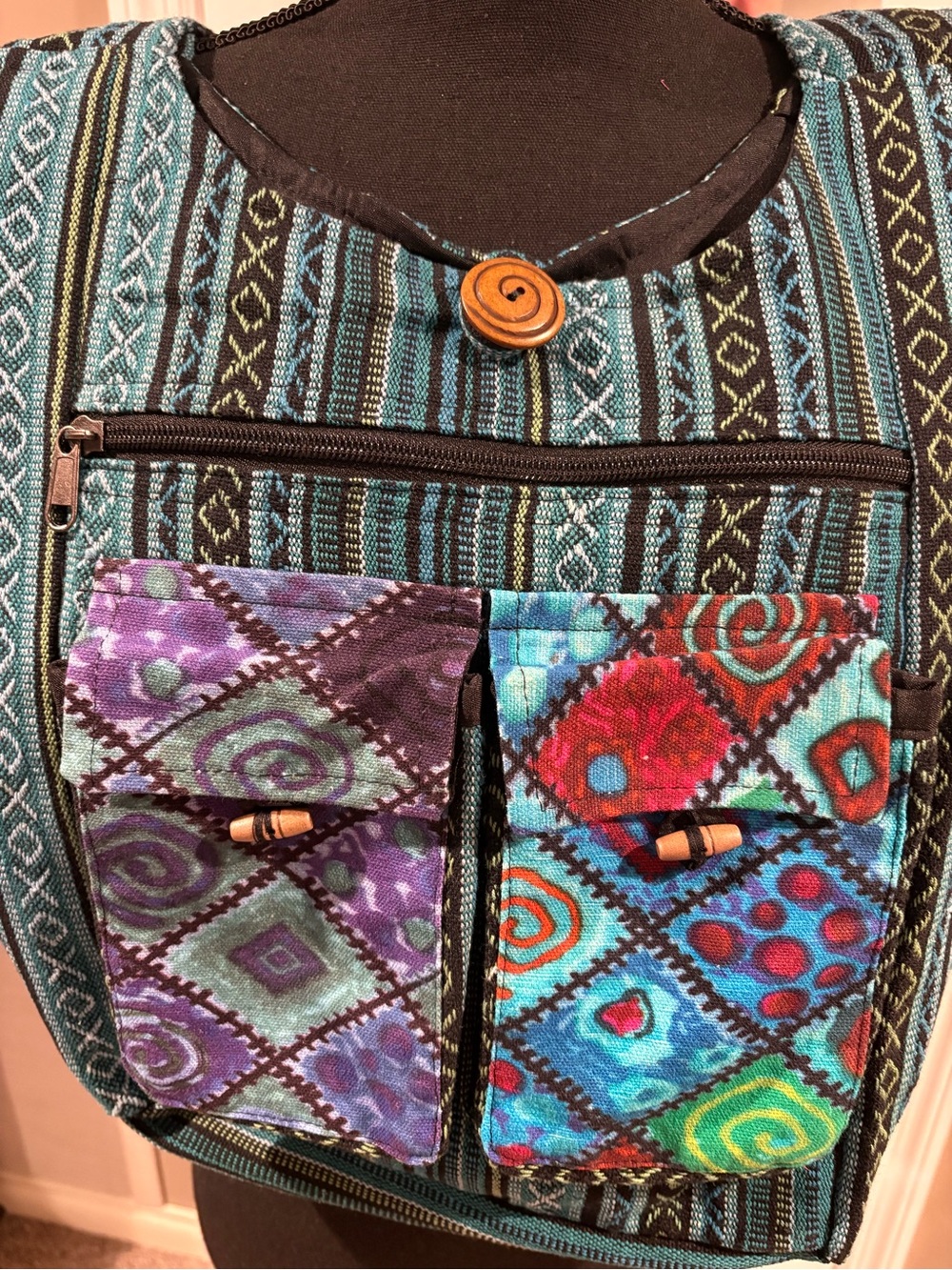 NWOT Kathmandu Bohemian Patterned Multi-Color Cotton Crossbody Bag
